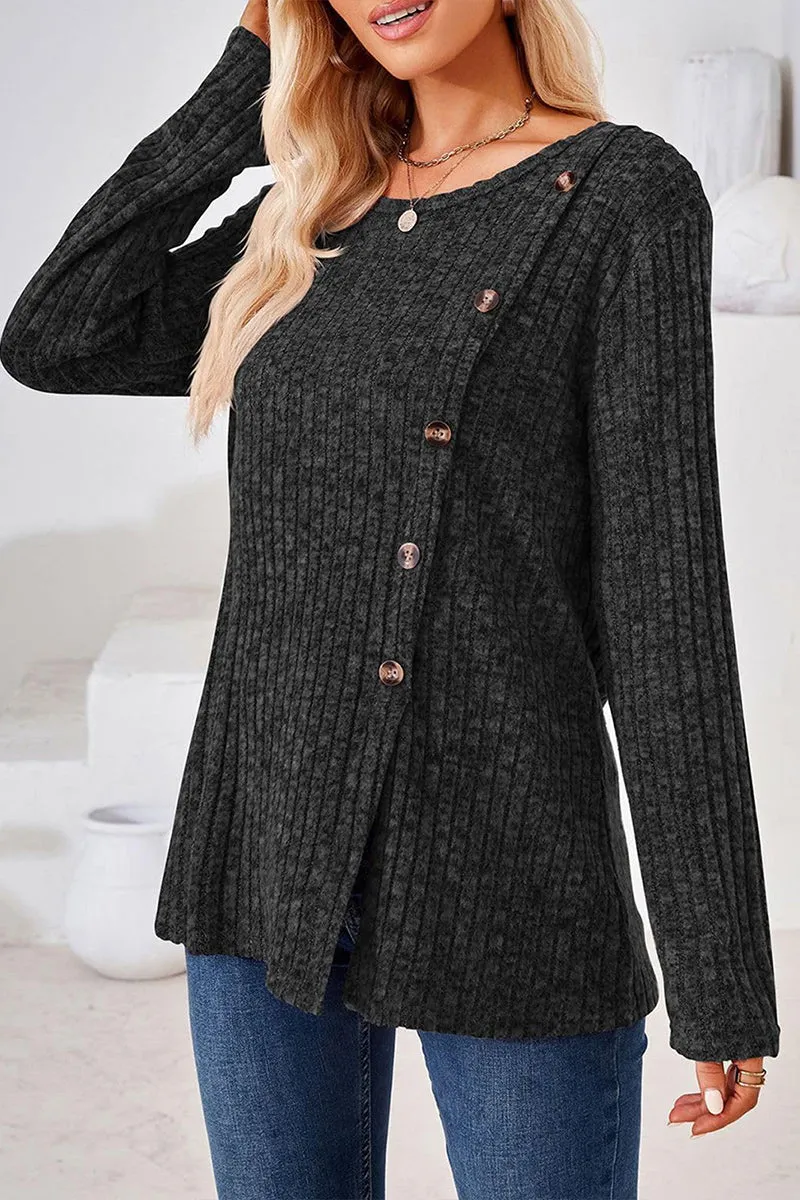WS3196 Round Neck Pullover Sweater Outerwear