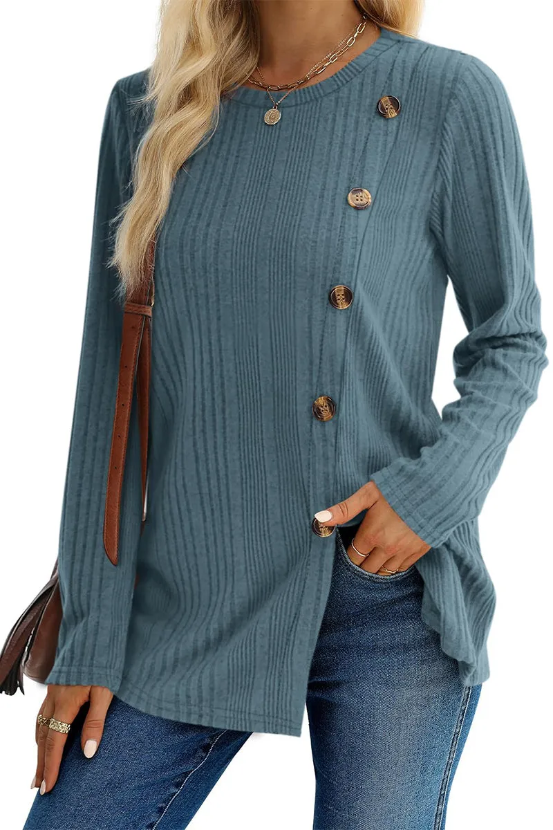 WS3196 Round Neck Pullover Sweater Outerwear
