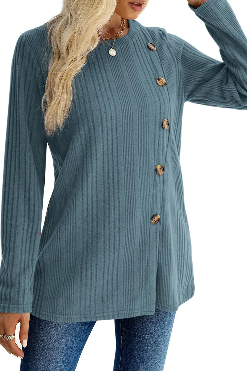WS3196 Round Neck Pullover Sweater Outerwear