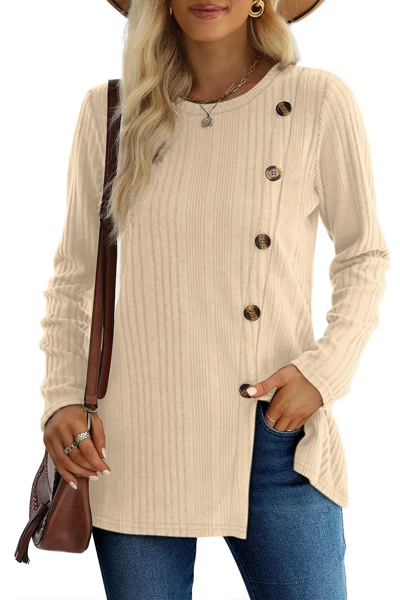 WS3196 Round Neck Pullover Sweater Outerwear