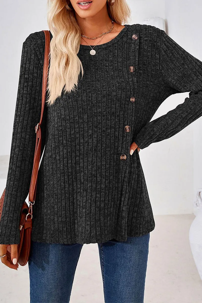 WS3196 Round Neck Pullover Sweater Outerwear