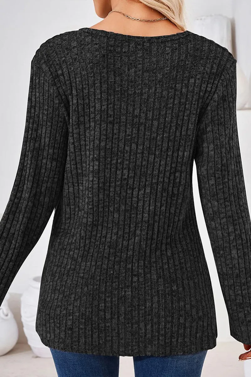 WS3196 Round Neck Pullover Sweater Outerwear