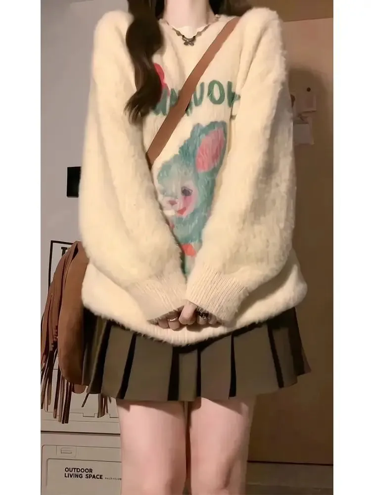 Y2K Cartoon Print Sweater