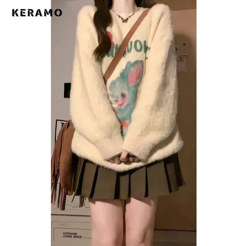 Y2K Cartoon Print Sweater