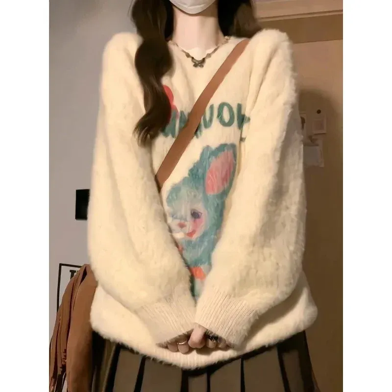 Y2K Cartoon Print Sweater