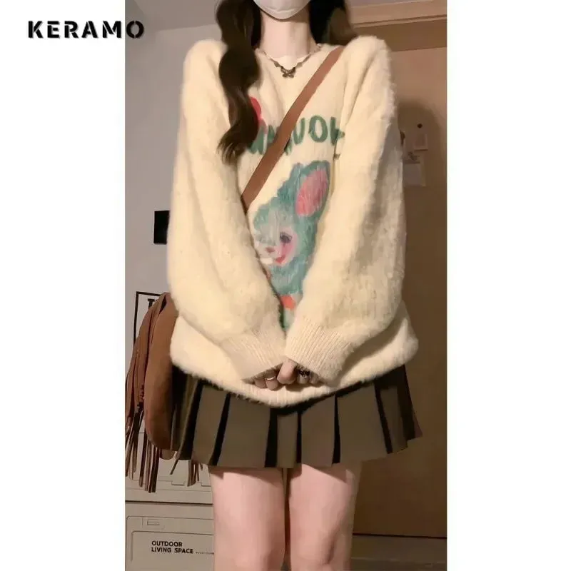 Y2K Cartoon Print Sweater