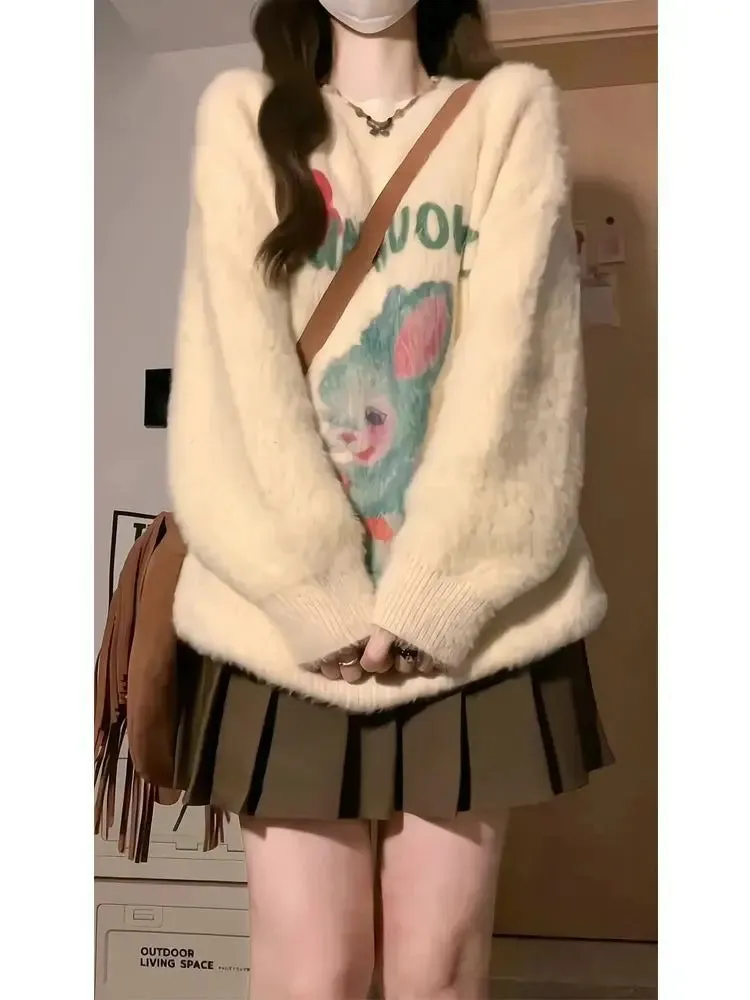 Y2K Cartoon Print Sweater