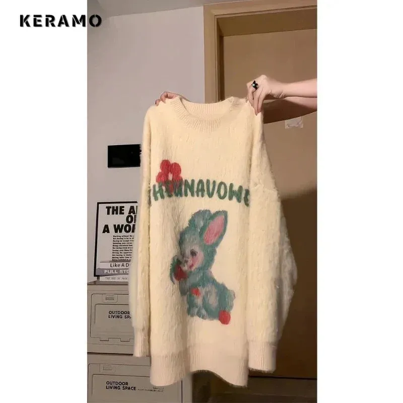 Y2K Cartoon Print Sweater