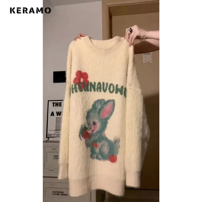 Y2K Cartoon Print Sweater