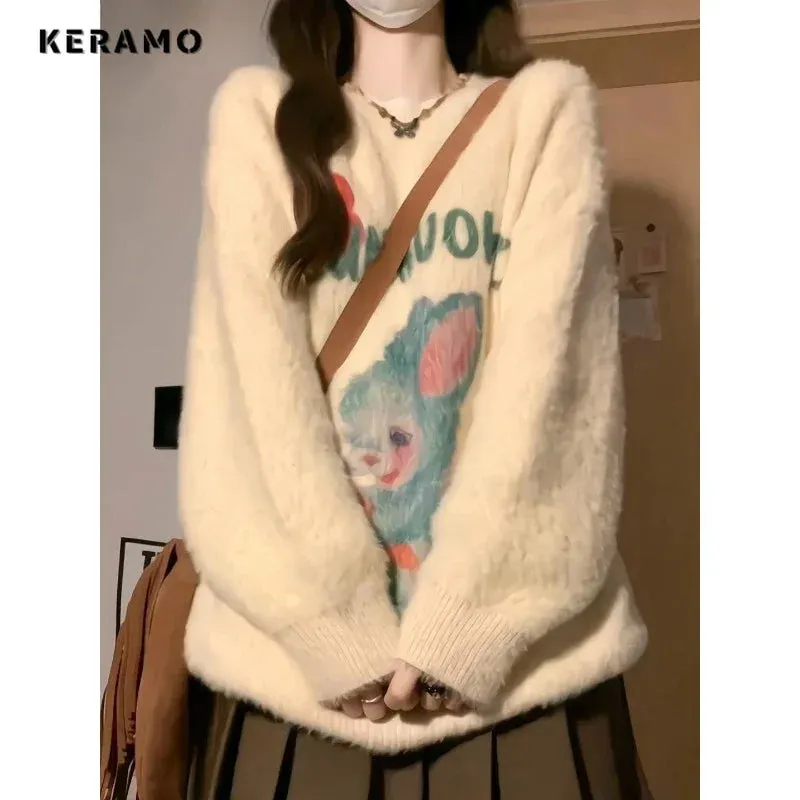Y2K Cartoon Print Sweater