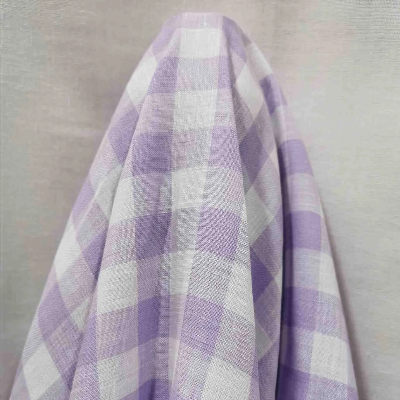 Yarn Dyed Linen, Soft Violet Check