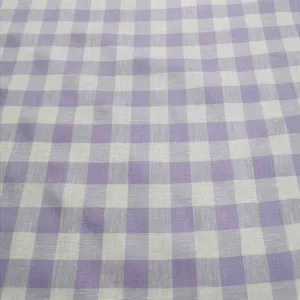 Yarn Dyed Linen, Soft Violet Check