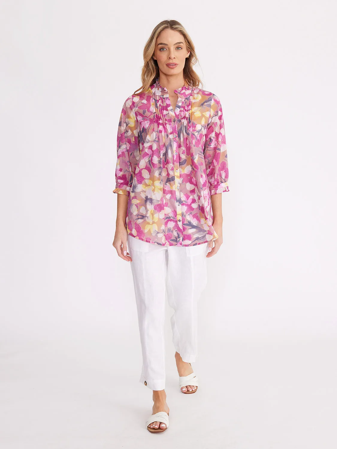 Yarra Trail Rose Petal Print Shirt YT24S4037